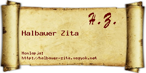 Halbauer Zita névjegykártya