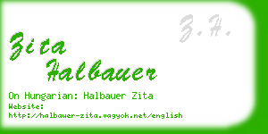 zita halbauer business card